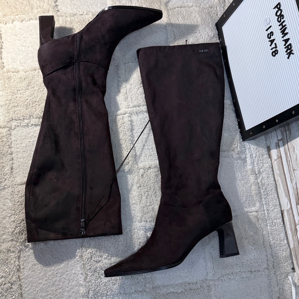 DKNY Women's SALEM 11 Dark Brown Suede Heeled Boots - Picture 11 of 11